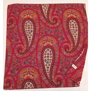 Vintage Cara Laurie Ltd Red Paisley Scarf 21" Square Retro Boho Mod‎ Print